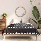 Spotted, Abstract, Black and White, Boho Print Comforter Gallery Image 3