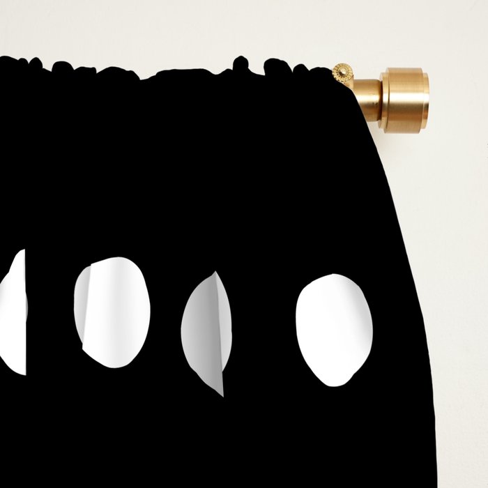 Spotted, Abstract, Black and White, Boho Print Window Curtain Gallery Image 2