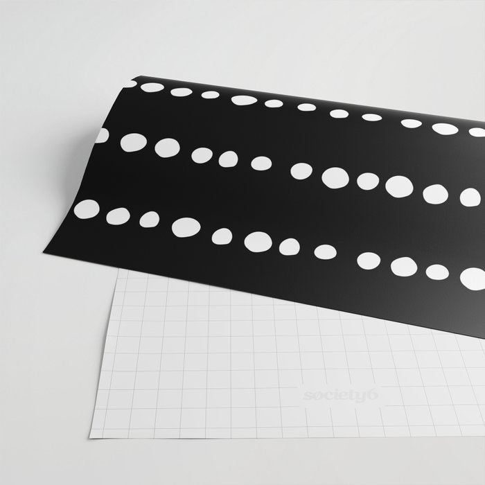 Spotted, Abstract, Black and White, Boho Print Wrapping Paper Gallery Image 2