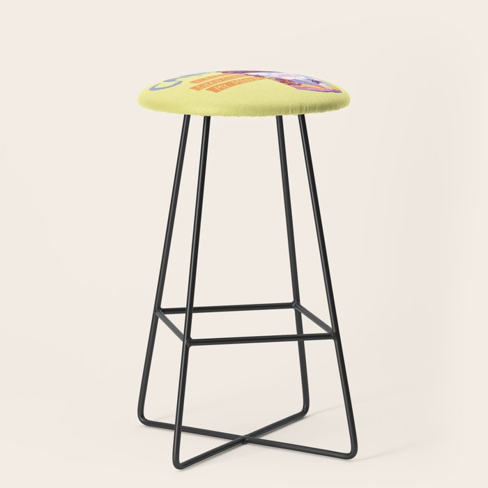 Emo Cancer in Calming Yellow | Zodiac Series Stool Gallery Image 1