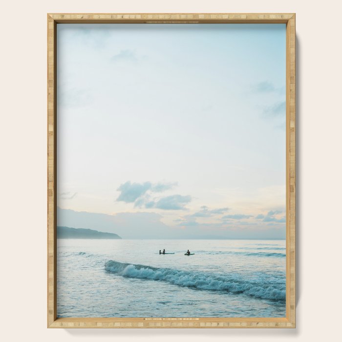 Once your board hits the water  | Surf travel photography print Serving Tray Gallery Image 1