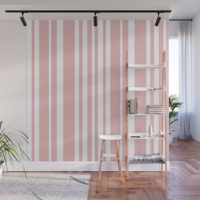 Classic Stripes XXIX - Blush Pink Wall Mural Gallery Image 1