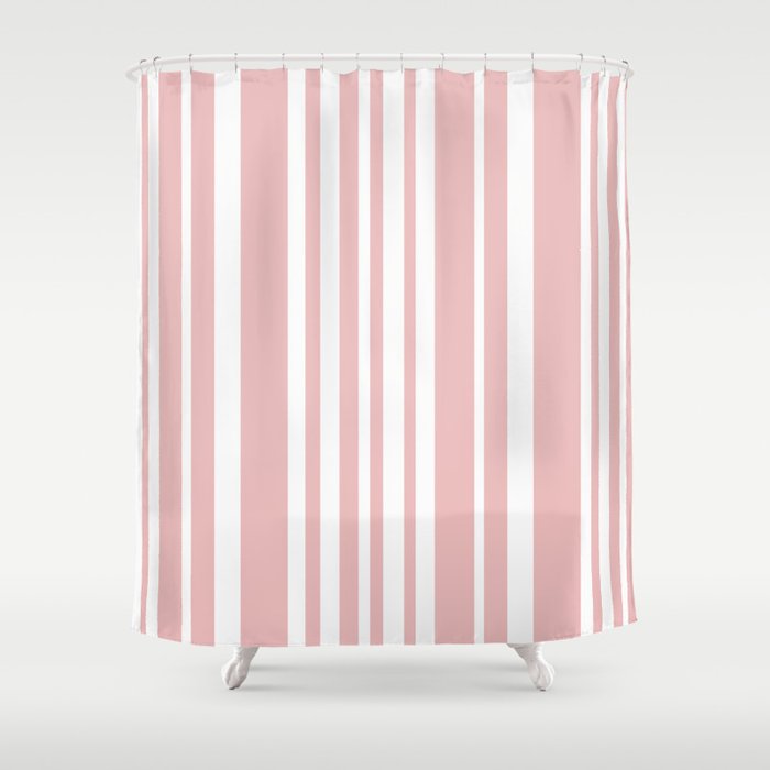Classic Stripes XXIX - Blush Pink Shower Curtain Gallery Image 1