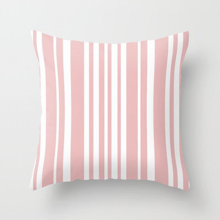 Classic Stripes XXIX - Blush Pink Throw Pillow Gallery Image 6