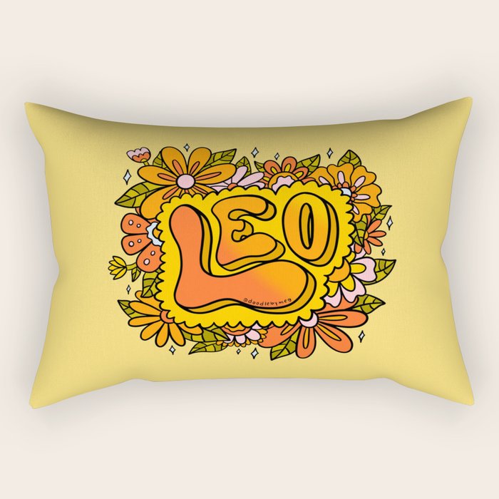 Leo Flowers Rectangular Pillow Gallery Image 2