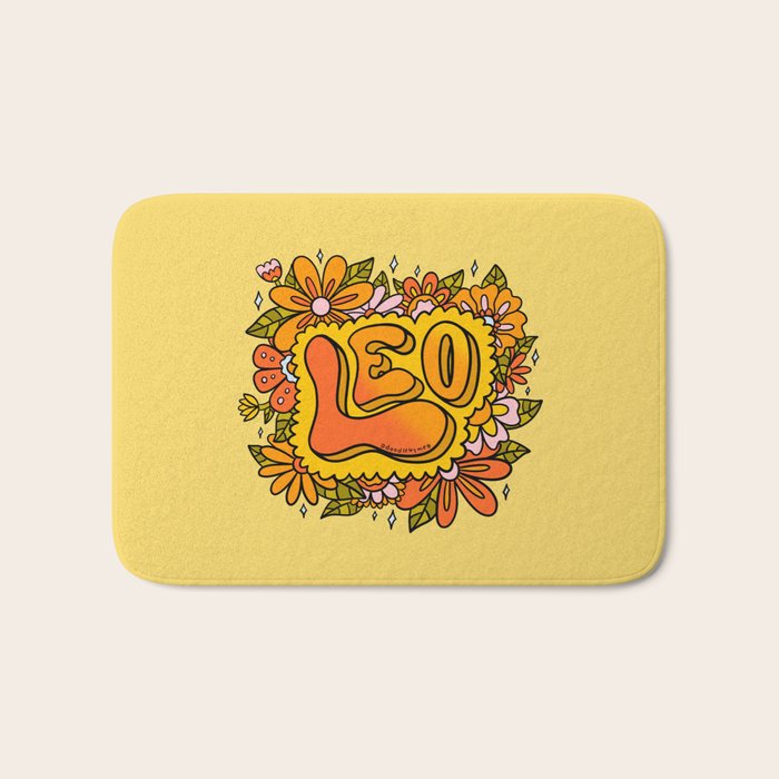Leo Flowers Bath Mat Gallery Image 1