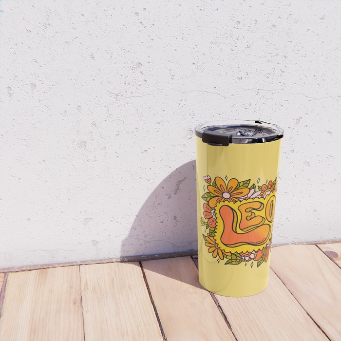 Leo Flowers Travel Mug Gallery Image 4