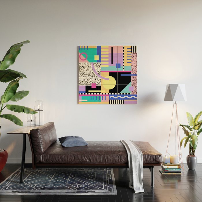 Memphis pattern 119 - 80s / 90s Retro Wood Wall Art Gallery Image 2