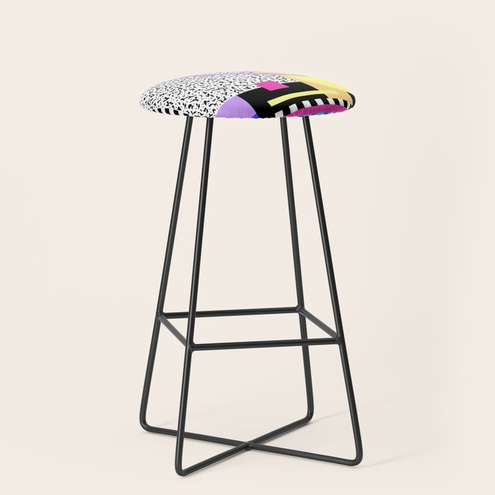 Memphis pattern 119 - 80s / 90s Retro Stool Gallery Image 1