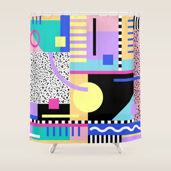 Memphis pattern 119 - 80s / 90s Retro Shower Curtain Gallery Image 1