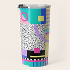 Memphis pattern 119 - 80s / 90s Retro Travel Mug Gallery Image 3