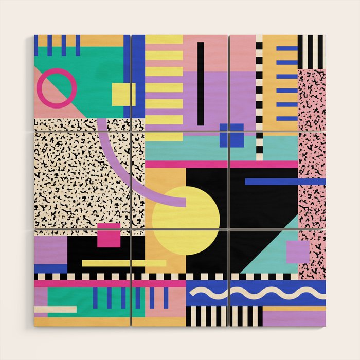 Memphis pattern 119 - 80s / 90s Retro Wood Wall Art Gallery Image 1