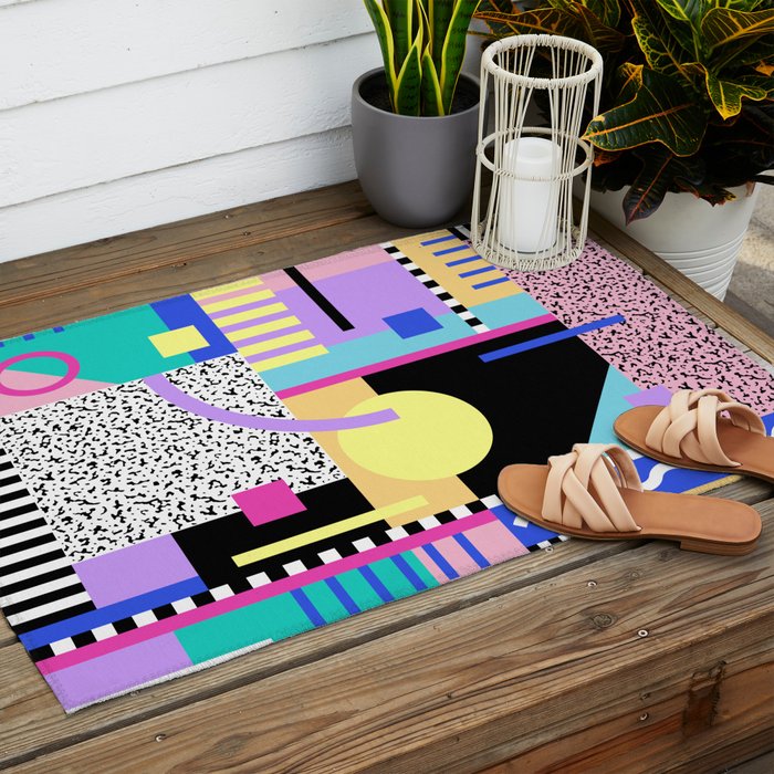 Memphis pattern 119 - 80s / 90s Retro Outdoor Rug Gallery Image 2