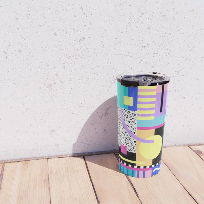 Memphis pattern 119 - 80s / 90s Retro Travel Mug Gallery Image 4