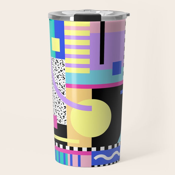 Memphis pattern 119 - 80s / 90s Retro Travel Mug Gallery Image 1