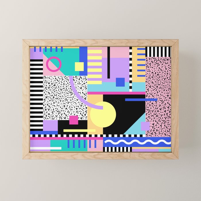 Memphis pattern 119 - 80s / 90s Retro Mini Art Print Gallery Image 1
