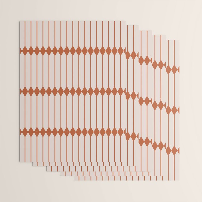 Minimal Geometric Pattern - Coral Wrapping Paper Gallery Image 3
