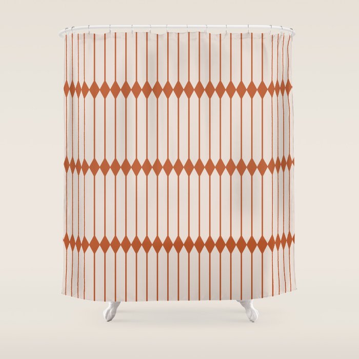 Minimal Geometric Pattern - Coral Shower Curtain Gallery Image 1