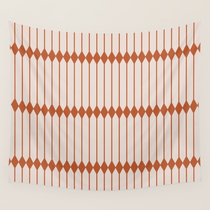 Minimal Geometric Pattern - Coral Wall Tapestry Gallery Image 1