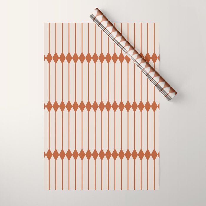 Minimal Geometric Pattern - Coral Wrapping Paper Gallery Image 1