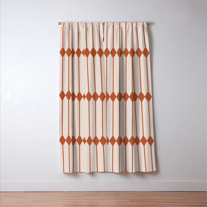 Minimal Geometric Pattern - Coral Window Curtain Gallery Image 3