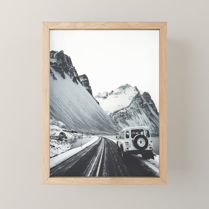 on the road in iceland Mini Art Print Gallery Image 1