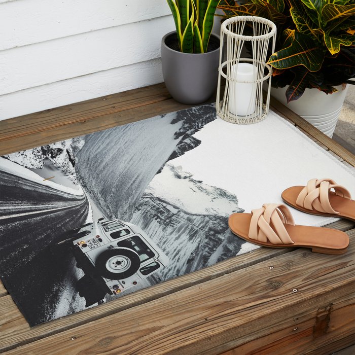on the road in iceland Outdoor Rug Gallery Image 2