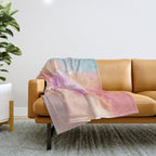 Pink Moon Landscape Throw Blanket Gallery Image 1