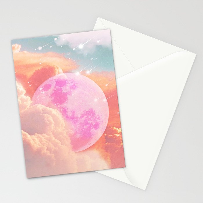 Pink Moon Landscape Stationery Card Gallery Image 2