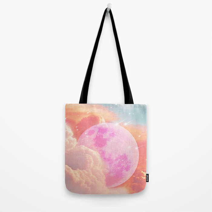 Pink Moon Landscape Tote Bag Gallery Image 2