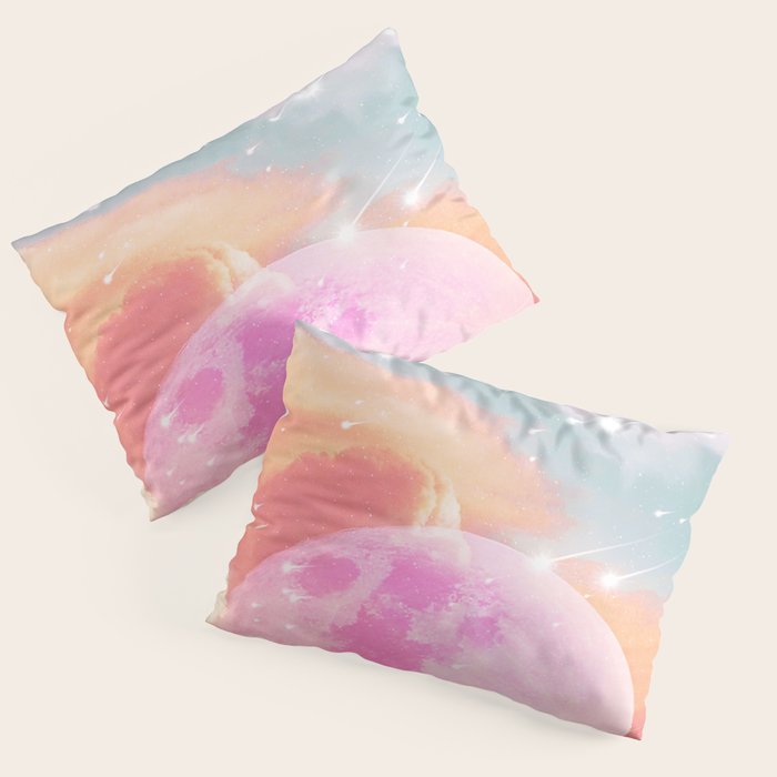 Pink Moon Landscape Pillow Sham Gallery Image 1