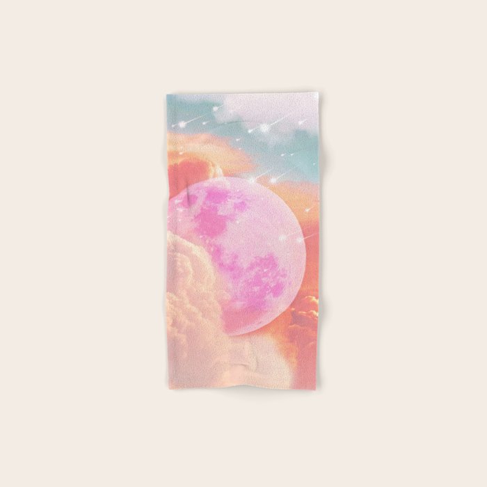 Pink Moon Landscape Bath Towel Gallery Image 1