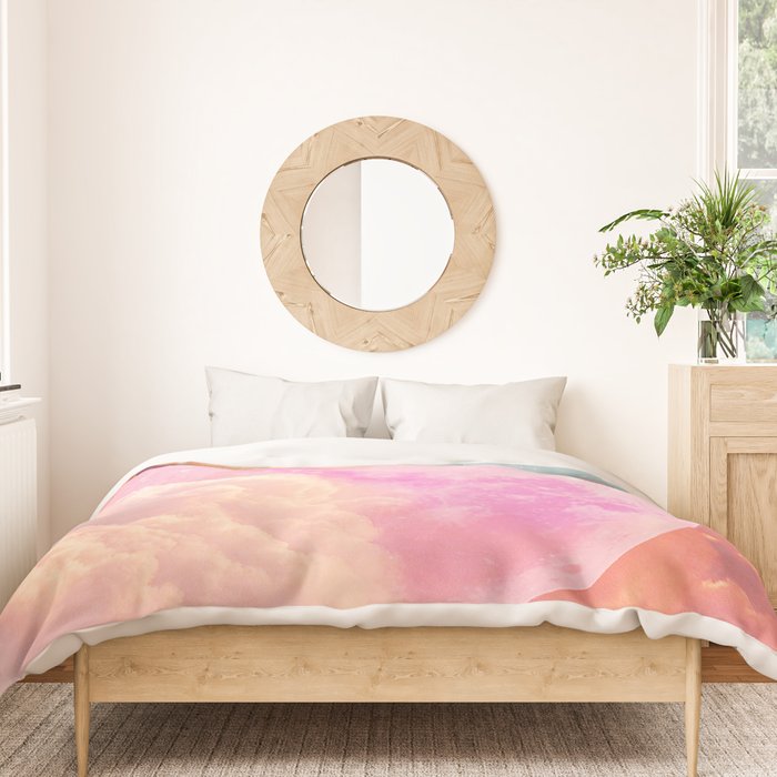 Pink Moon Landscape Duvet Cover Gallery Image 3