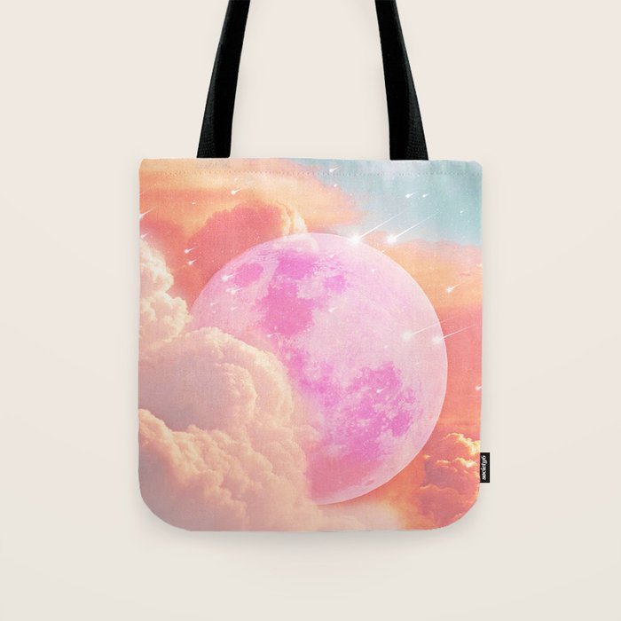 Pink Moon Landscape Tote Bag Gallery Image 1