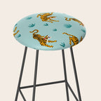 Tigers and tropical leaves. Stool Gallery Image 2