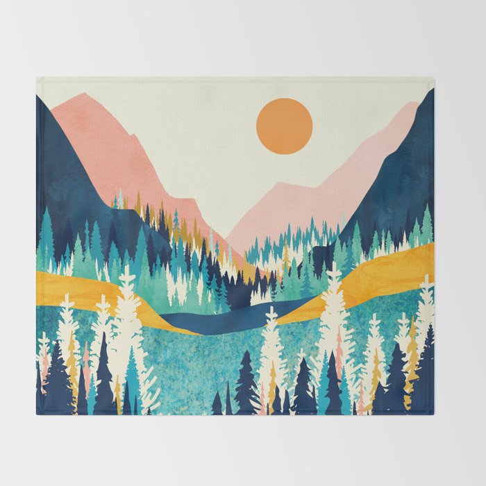 Summer Valley Vista Throw Blanket Gallery Image 2