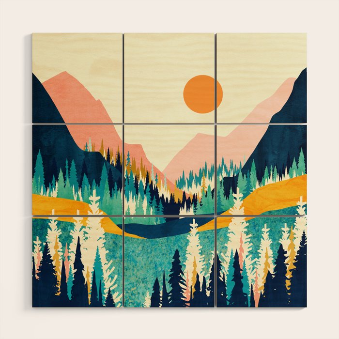 Summer Valley Vista Wood Wall Art Gallery Image 1