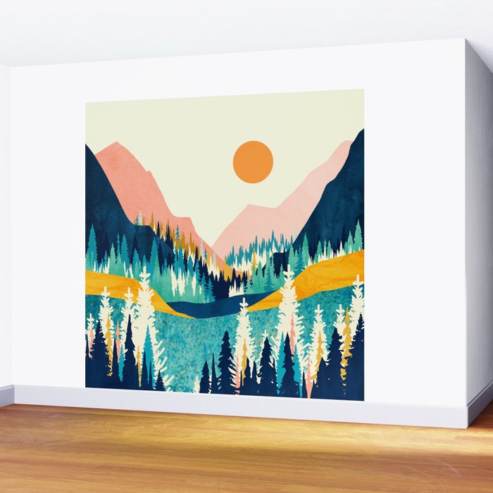 Summer Valley Vista Wall Mural Gallery Image 2