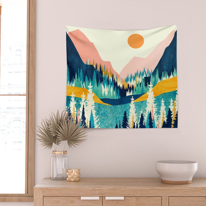 Summer Valley Vista Wall Tapestry Gallery Image 2
