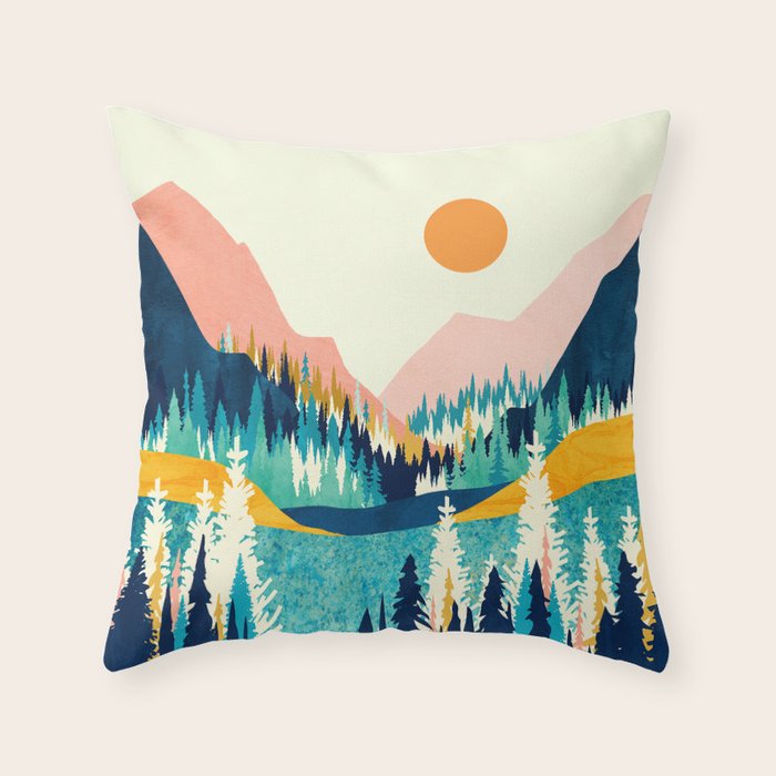 Summer Valley Vista Throw Pillow Gallery Image 1