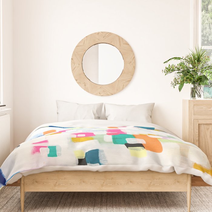 A Thousand Springs Blooming #2 Fun Colorful Abstract Painting by Ejaaz Haniff Duvet Cover Gallery Image 3