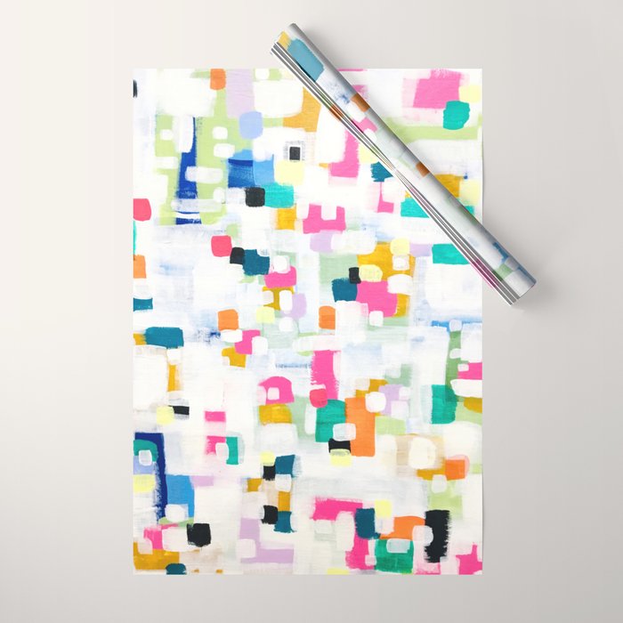 A Thousand Springs Blooming #2 Fun Colorful Abstract Painting by Ejaaz Haniff Wrapping Paper Gallery Image 1
