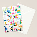A Thousand Springs Blooming #2 Fun Colorful Abstract Painting by Ejaaz Haniff Stationery Card Gallery Image 2