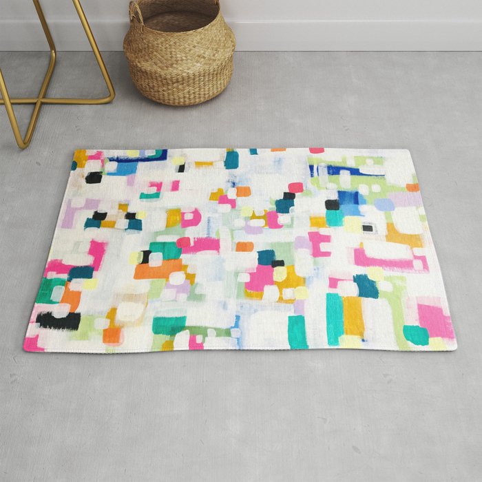 A Thousand Springs Blooming #2 Fun Colorful Abstract Painting by Ejaaz Haniff Rug Gallery Image 1