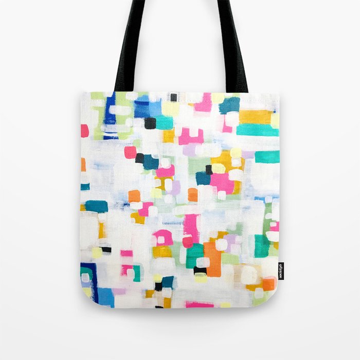 A Thousand Springs Blooming #2 Fun Colorful Abstract Painting by Ejaaz Haniff Tote Bag Gallery Image 1