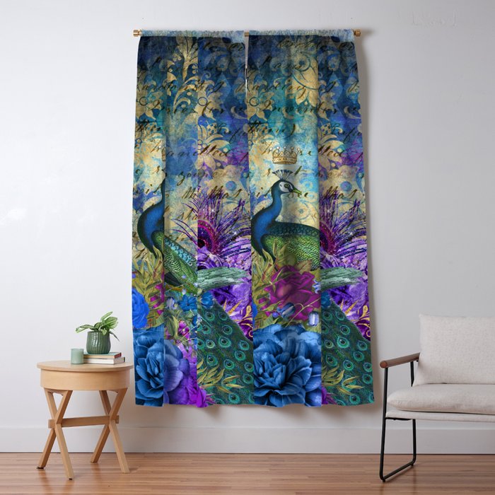 Feather Peacock 20 Window Curtain