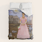 Frida Kahlo Self-portrait on the border line between Mexico and the United States, 1932 Duvet Cover Gallery Image 6