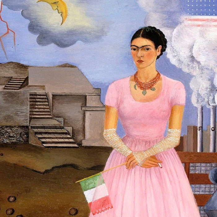 Frida Kahlo Self-portrait on the border line between Mexico and the United States, 1932 Coffee Mug Gallery Image 2