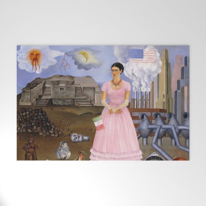 Frida Kahlo Self-portrait on the border line between Mexico and the United States, 1932 Welcome Mat Gallery Image 1