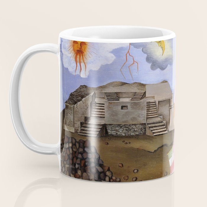 Frida Kahlo Self-portrait on the border line between Mexico and the United States, 1932 Coffee Mug Gallery Image 3